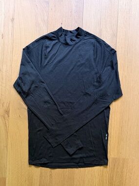 ASRV Technical Sportswear Black Mock Neck Long Sleeve Performance Top Size S